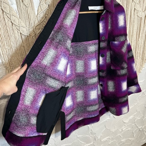 IRO Paris Harwel Plaid Shirt Jacket - Oversized wool blend - Picture 13 of 14